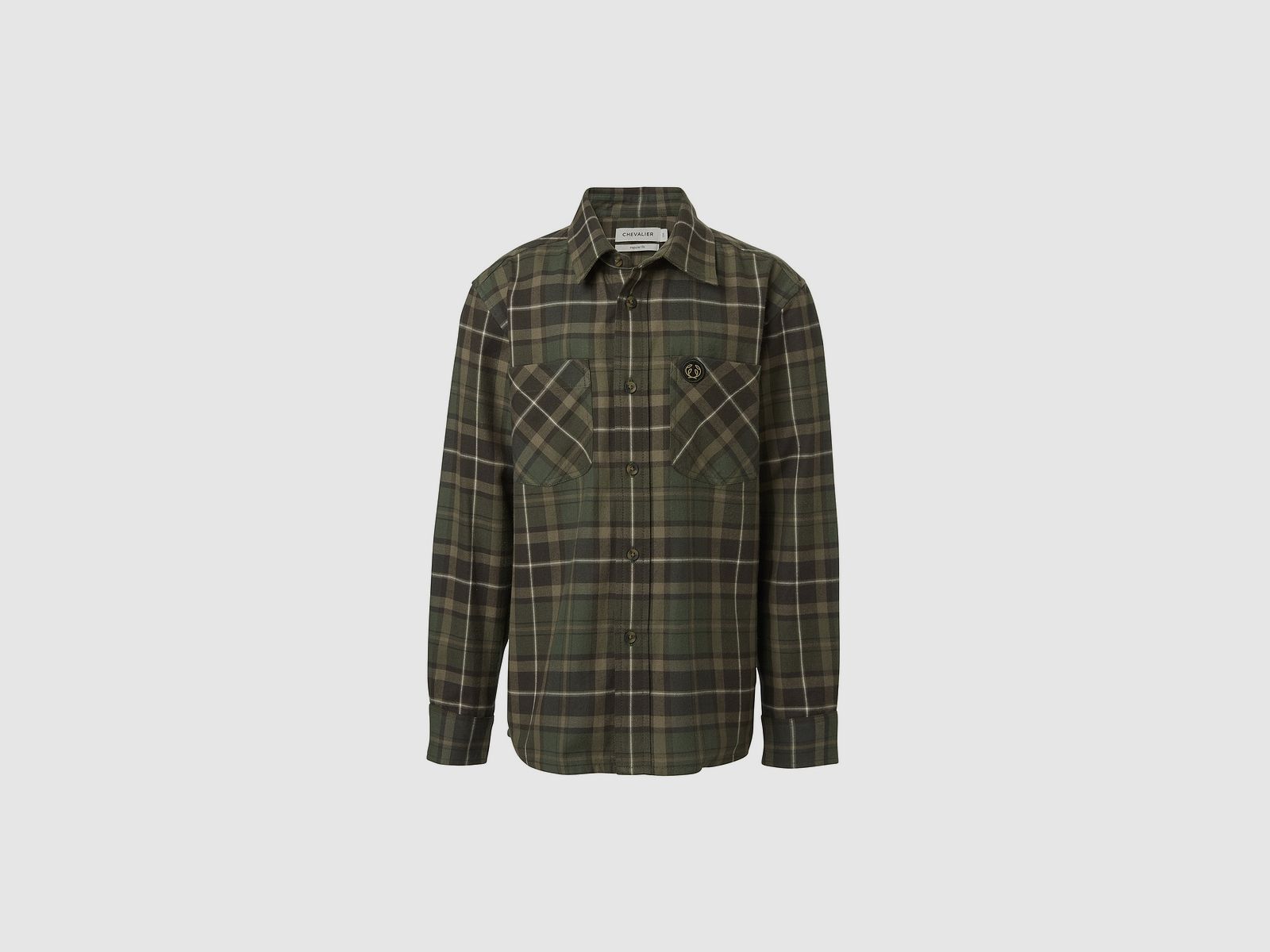 Chevalier Teal Light Flannel Hemlock Green Checked Junior Hemd 130