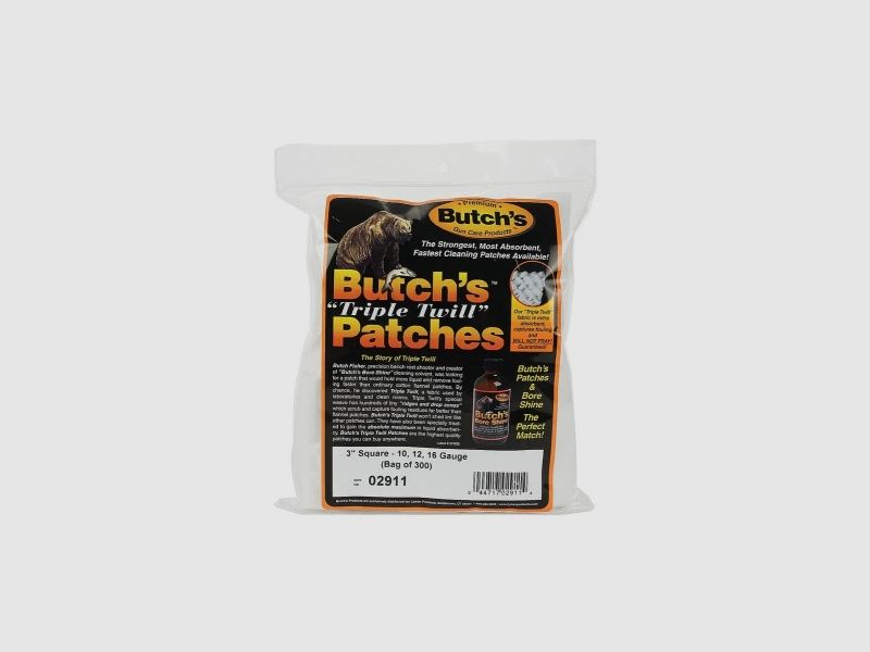 Butch's Triple Twill Panni per la Pulizia 300 Pezzi per .10 / .12 / .16