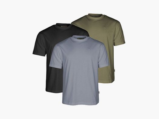 Pinewood Herren T-Shirt 3er Pack Olive/Shadow Blue/Black