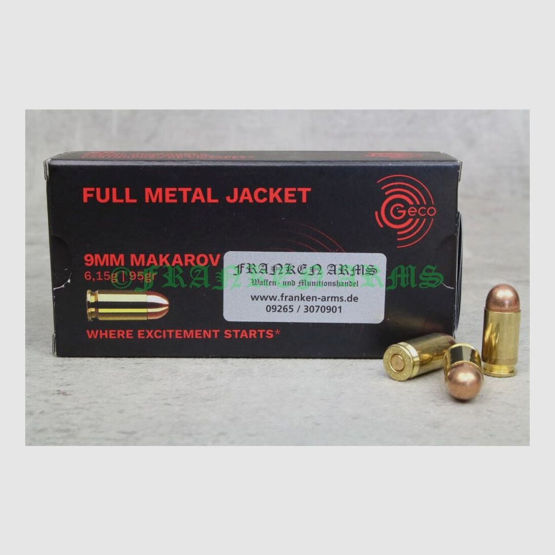 Geco 9mm Makarov Vollmantel 95gr. 6,15g 50 Stück Staffelpreise