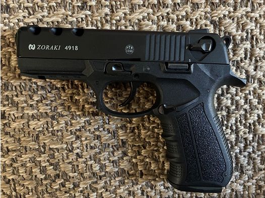 Zoraki 4918 – 9 mm P.A.K. – PTB 1050 – solo aprox. 10 disparos – incl. funda