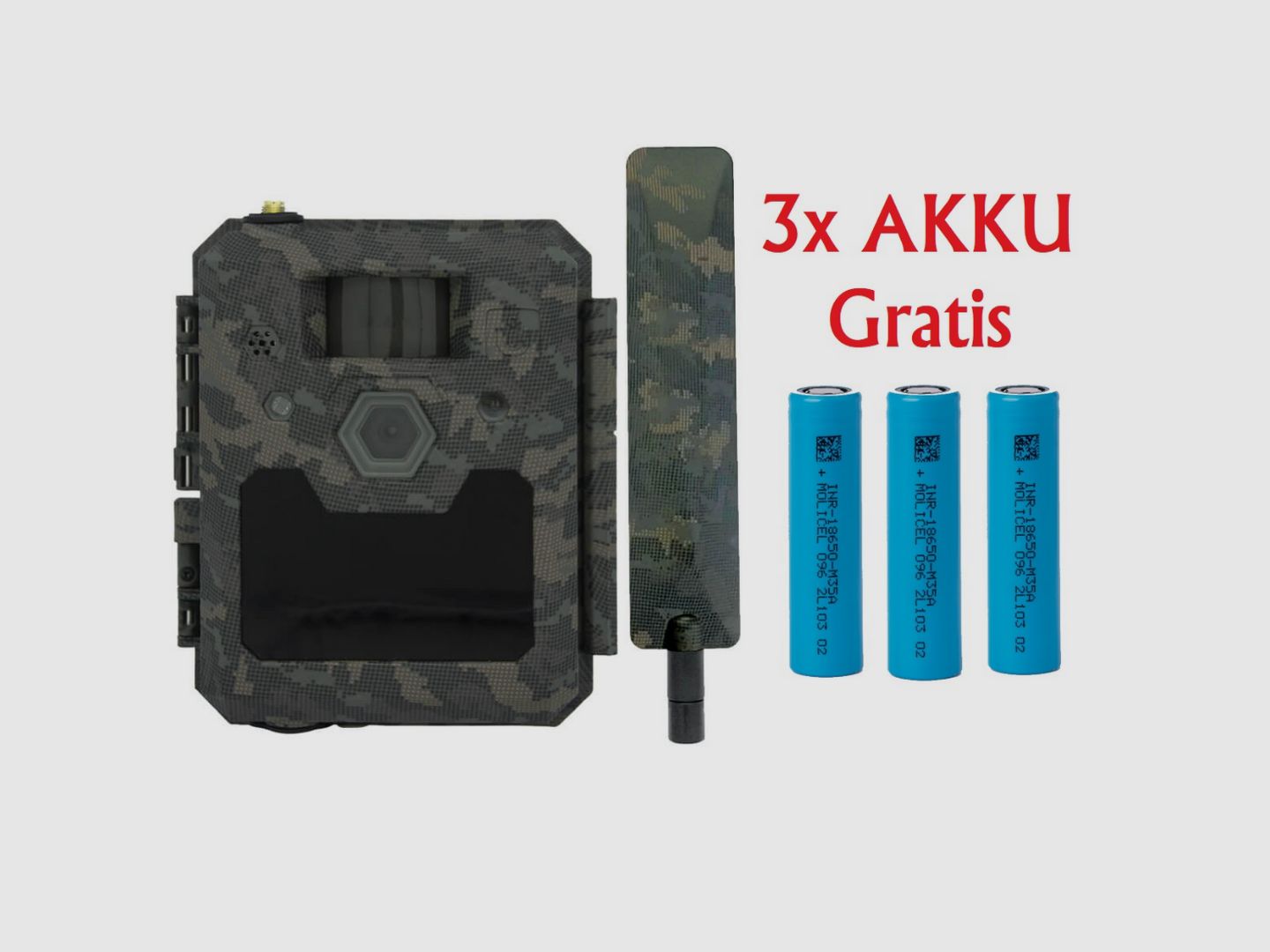 ICU CLOM Cam 6 Funk Wildkamera 4G LTE im Bundle mit 3x Akku 18650