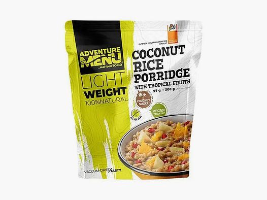 Adventure Menu Porridge de Arroz y Coco Ligero con Frutas