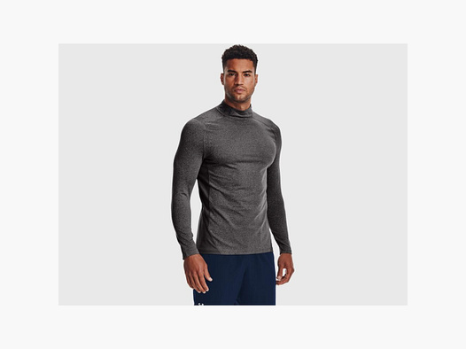 T-shirt a maniche lunghe fitted mock ColdGear Armour di Under Armour grigio S