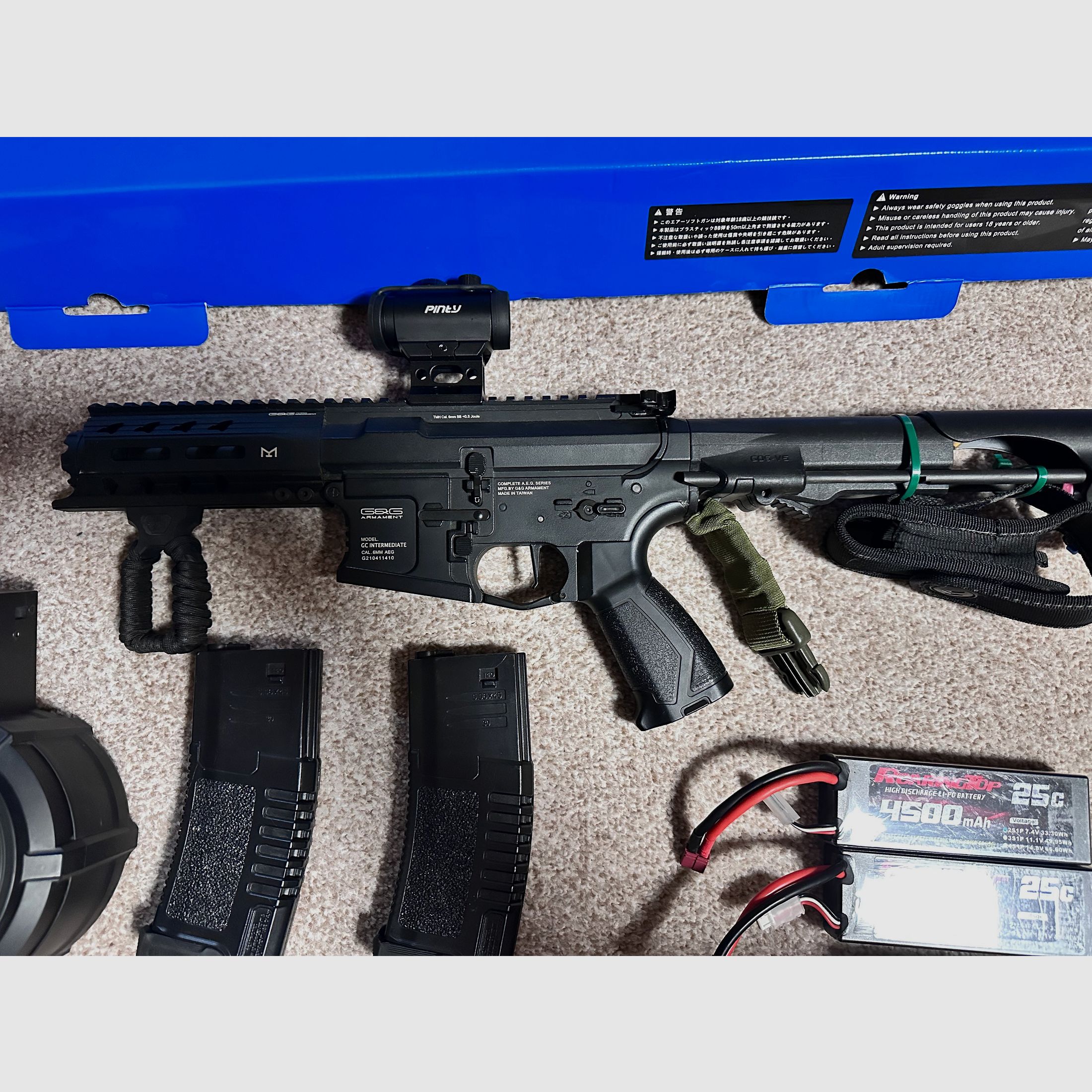 Softair G&G ARP 556 Airsoft avec tambour jusqu'à 0,5 joule