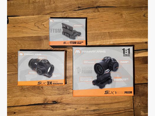Primary Arms SLx optic set – micro prism, 3X magnification & FTSM mount