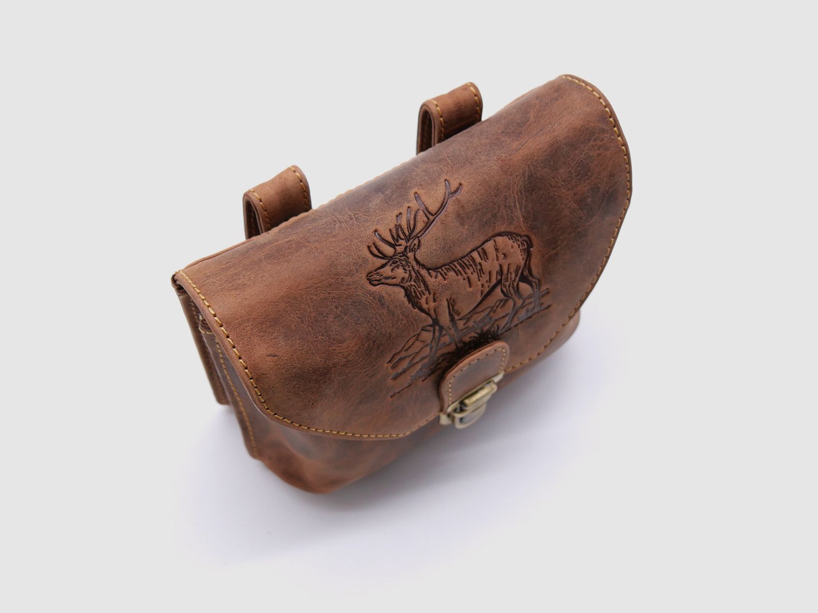 Greenburry Leder Gürteltasche Vintage Hirsch braun 1754V-STAG3-25