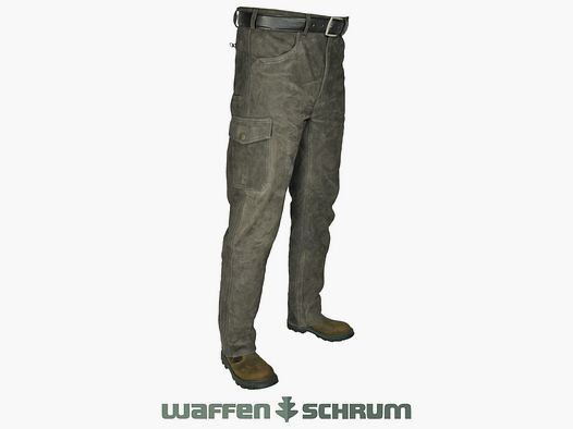 Hubertus Lederhose Trapper Dark Olive