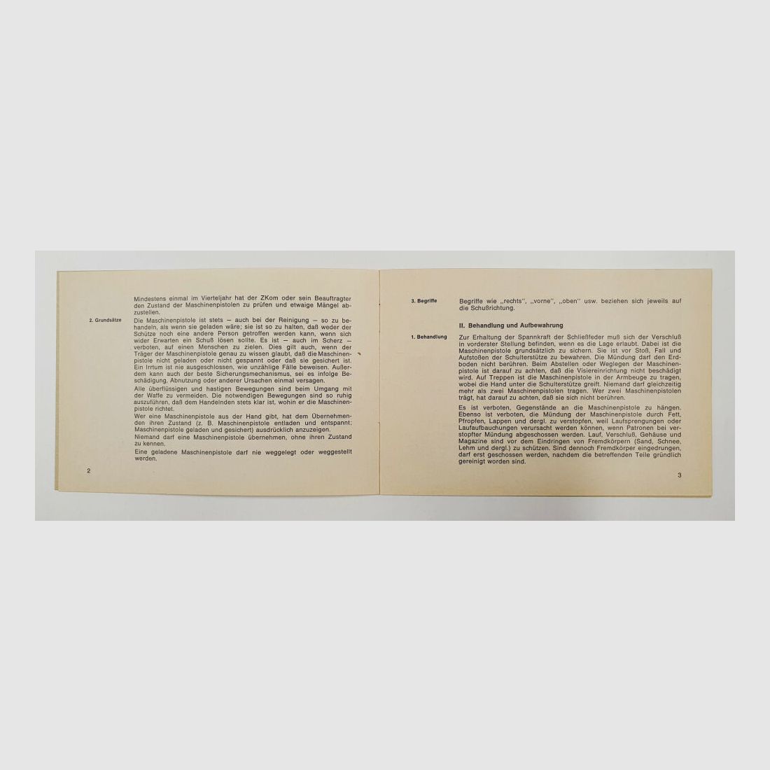 Heckler & Koch Anweisung HK MP5 Behandlung Pflege Reinigung Bundesministerium der Finanzen BMF / ZOLL Bonn 1968