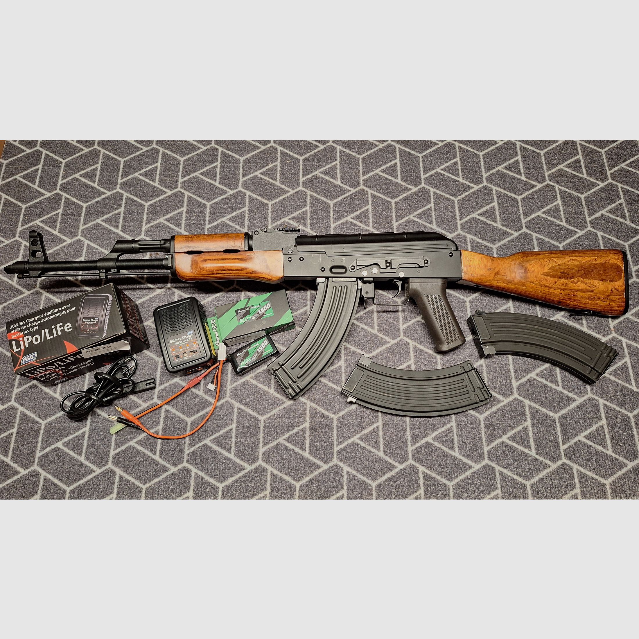 AK47 BEGADI SPORT AEG metal completo/madera real-NUEVO!