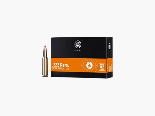 RWS .222 Rem. Match Chasse 3,4g 52gr