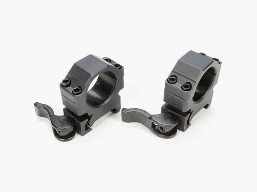 Quick-release mounting rings for Picatinny rails