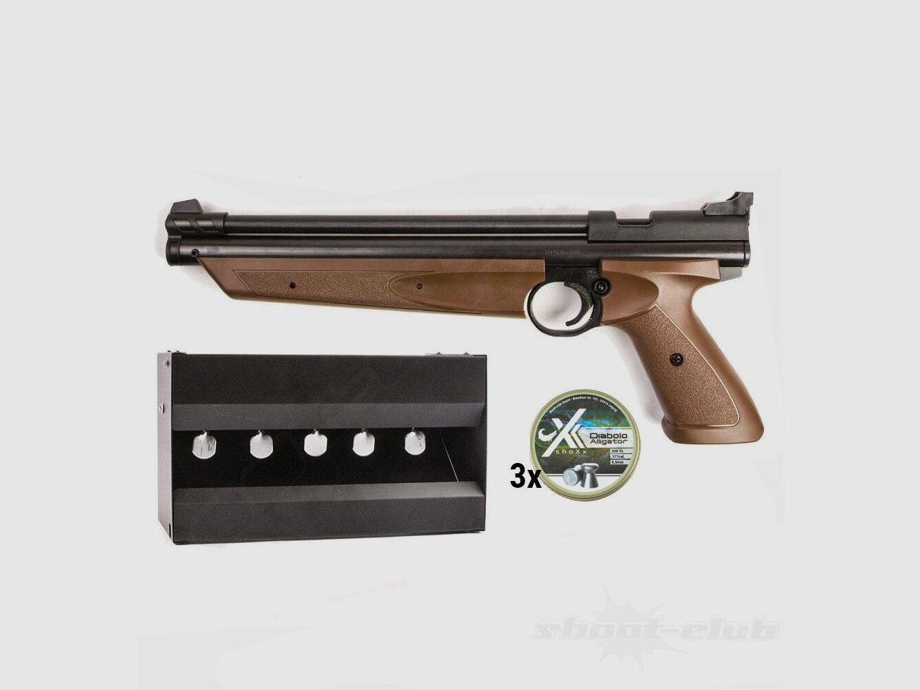 Crosman	 Crosman Classic 1377 braun 4,5 mm im Plinking Set