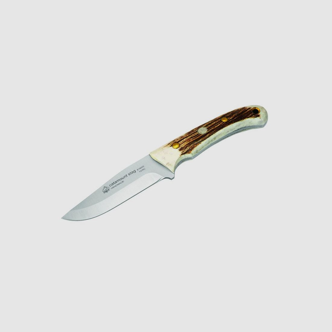 Puma IP Catamount Stag, 440 C, deer horn leather sheath, Puma No. 814000