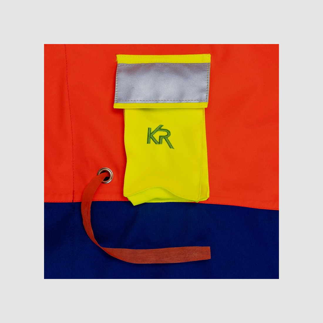 Kruedener Hundeführer-/ Durchgehjacke warnrot/blau/gelb