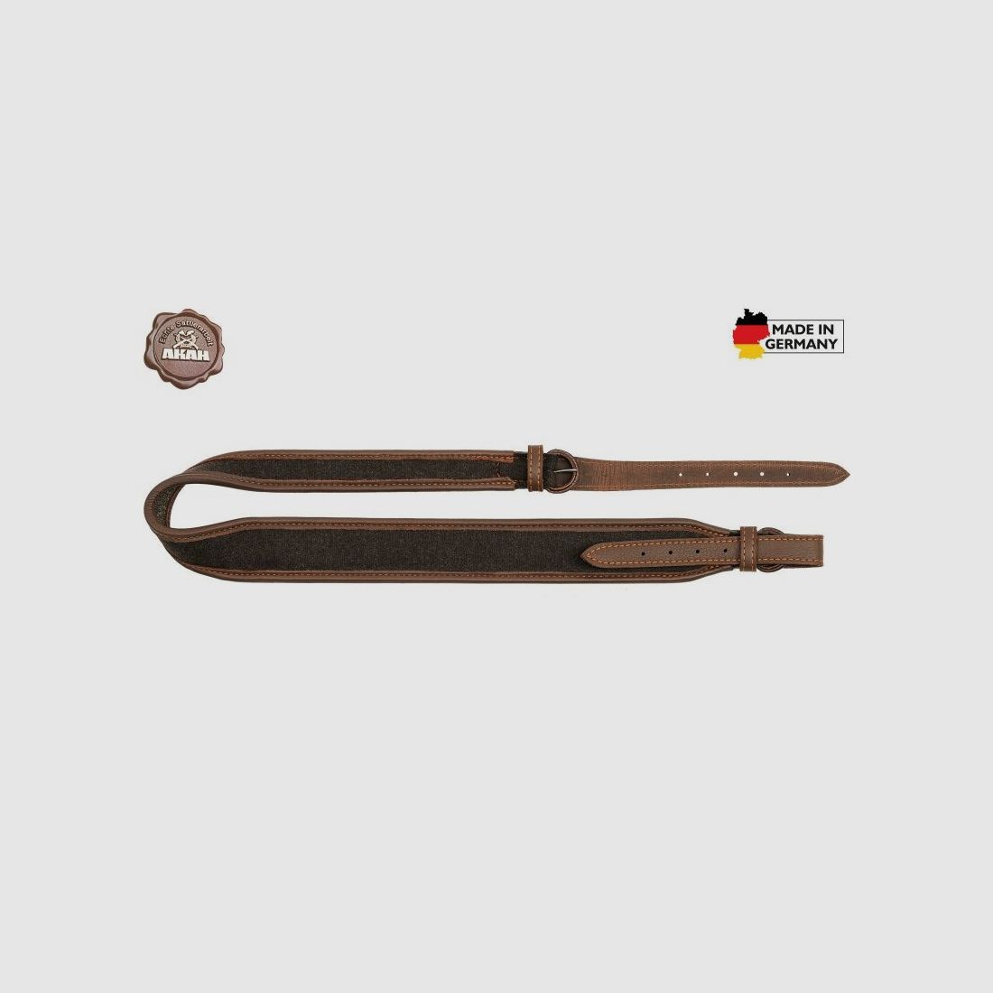AKAH Gewehrriemen Loden/Elchleder mit Kork-Unterlage