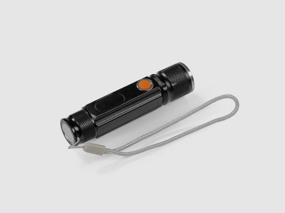 MAXXMEE Mini-Taschenlampe wiederaufladbar Schwarz