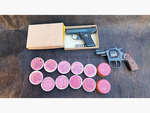 Perfecta pistol and Melcher revolver customer offer bundle + 1200 x ammunition 4mmM20