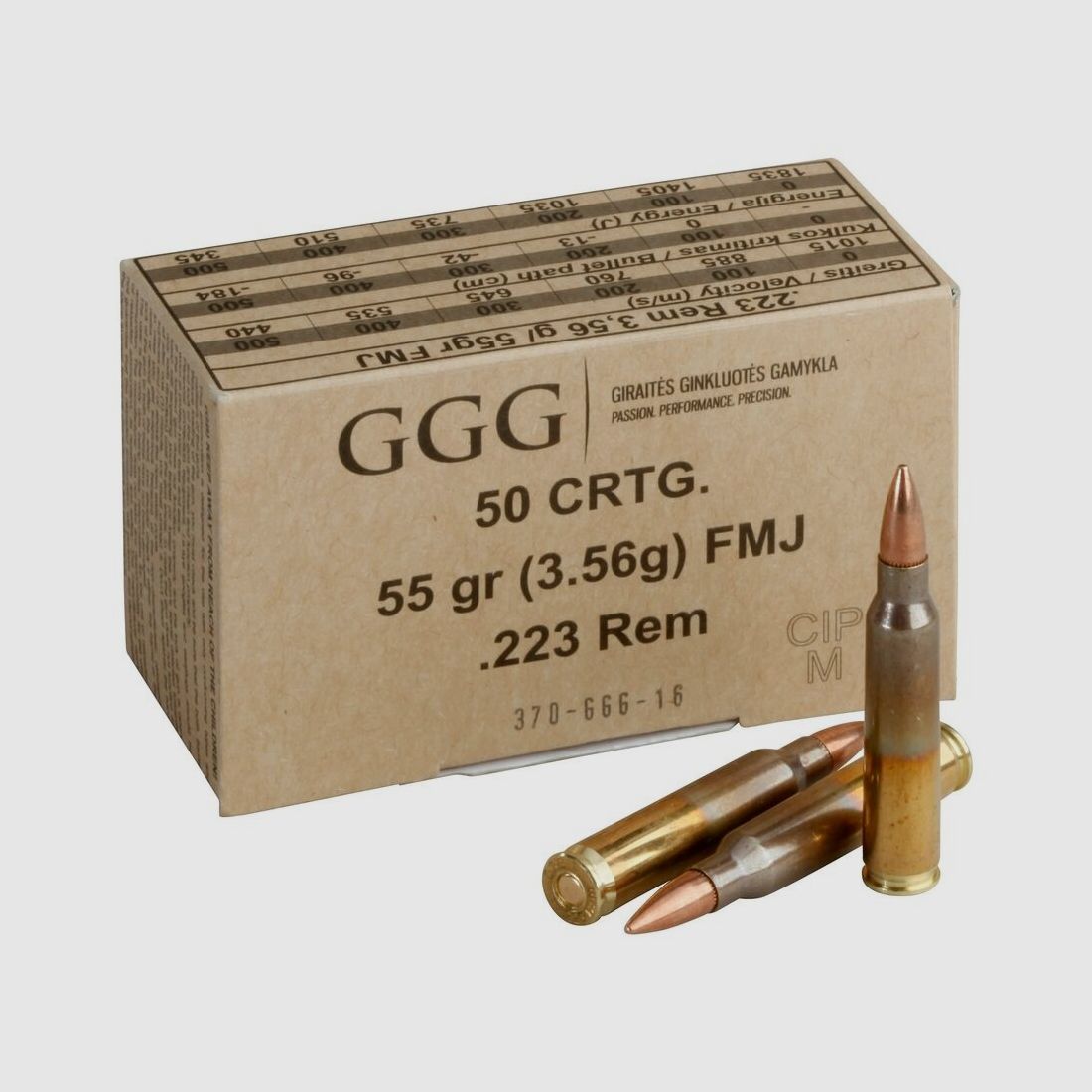 GGG .223 Rem. Vlm BT 3.6g/55grs.