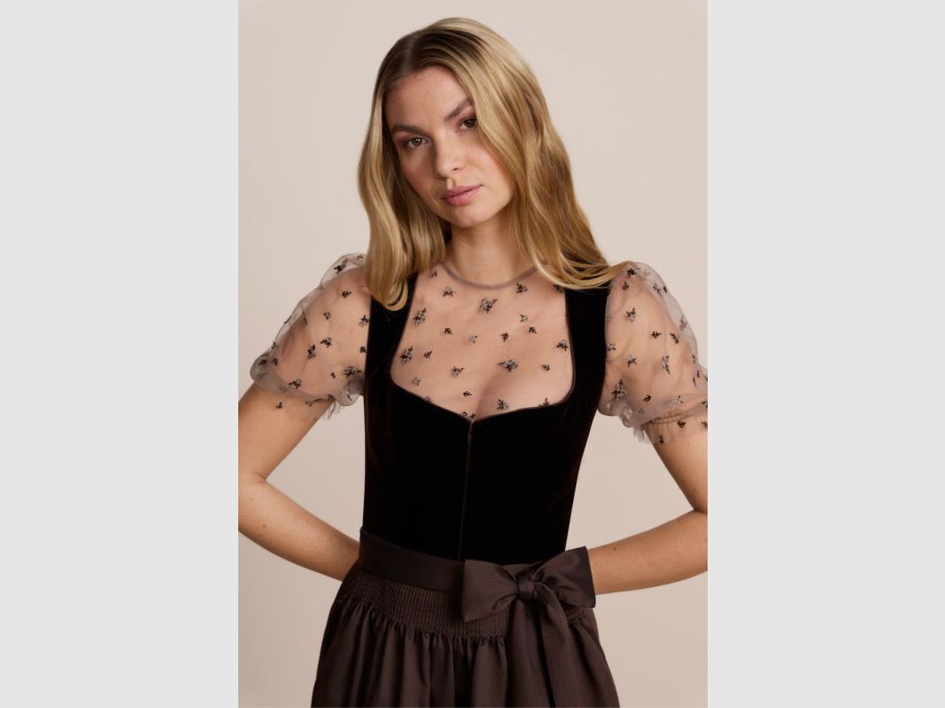Krüger D-Dirndl Delvara Samt 70cm | dunkelbraun, Bild 6 von 8