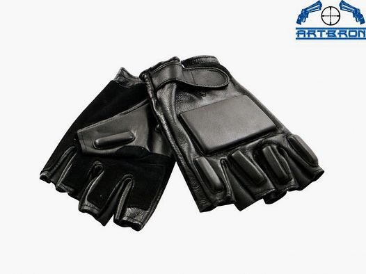 Tactical fingerless leather gloves