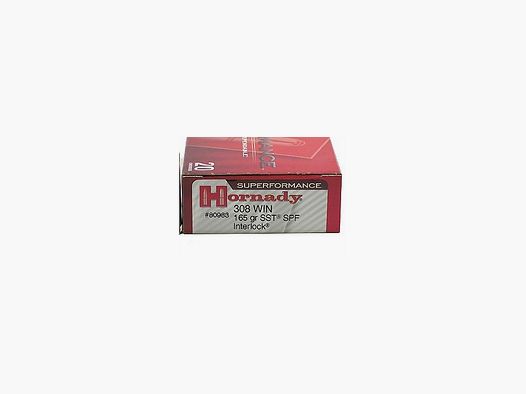 BOITE DE 20 CARTOUCHES HORNADY 308 WIN 165 GR SST SPF 80983
