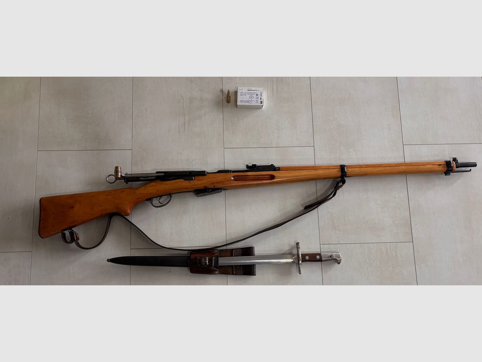 Schmidt Rubin G11 with original bayonet including ammunition 7.5x55