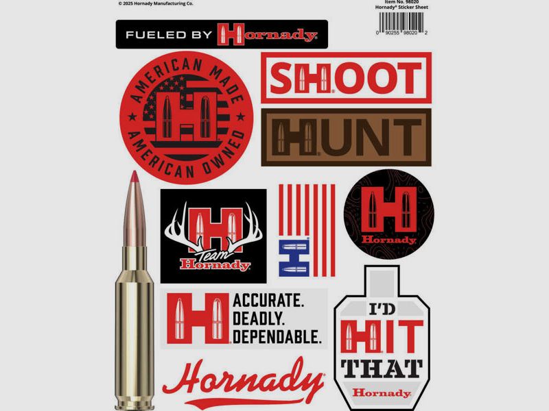 Hornady Sticker Sheet American Made American Owned #98020