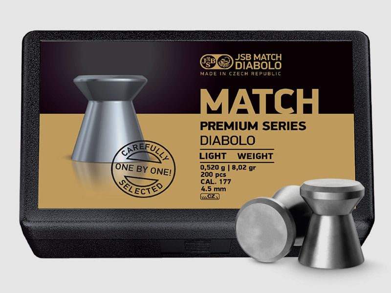 Flachkopf Diabolos JSB Match Premium Kaliber 4,5 mm 0,52 g glatt 200 StĂĽck