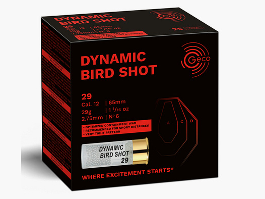 25 Schuss GECO Sport Schrotpatronen Dynamic Bird Shot 29g 12/65 2,75mm | Fallscheibe Jagdparcours #6