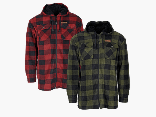 Woodline Fleecejacke Kanada Rot und Grün 2er-Pack