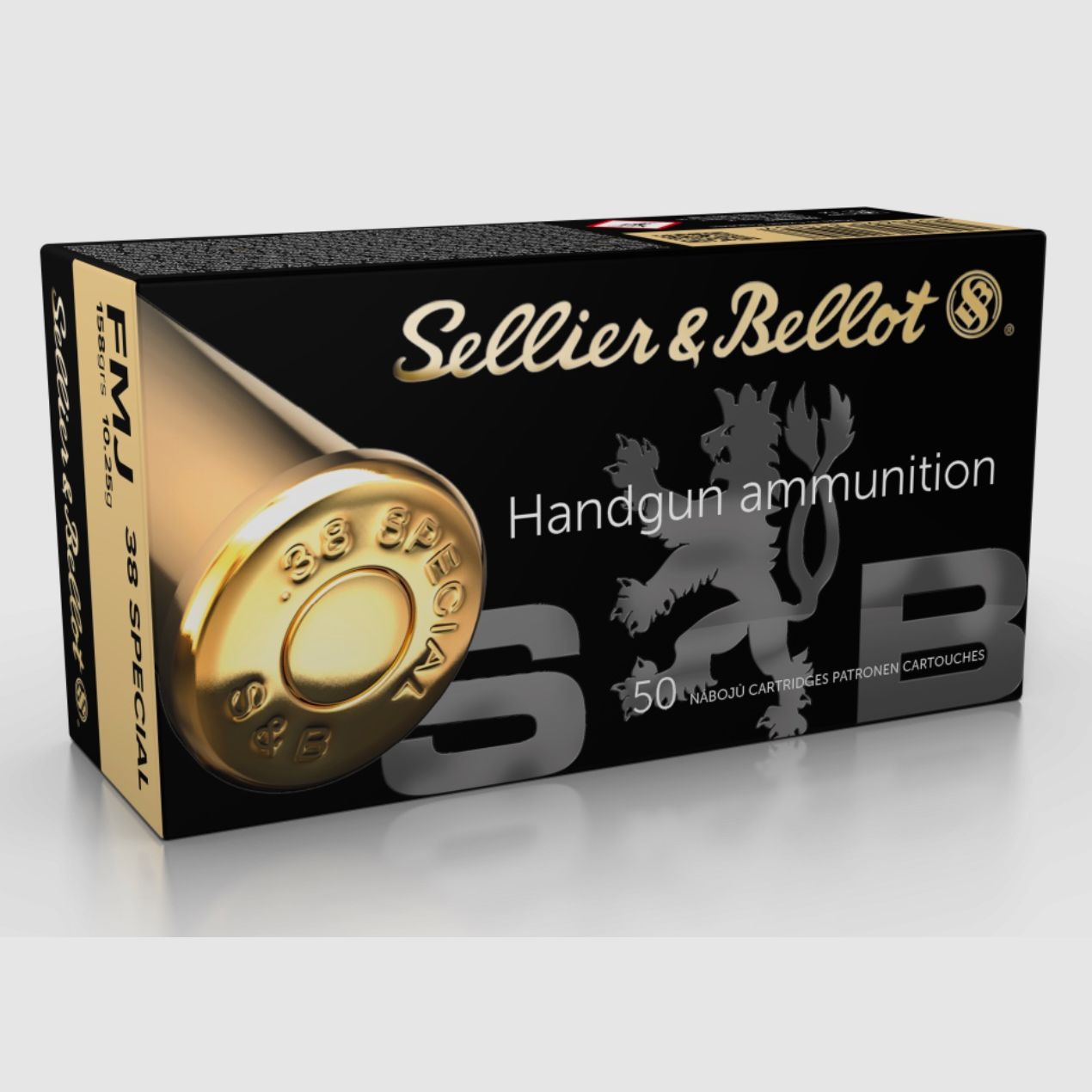 Sellier & Bellot 64193 .38 Spéc. Full metal jacket 10,24g 158grs. Munition de revolver