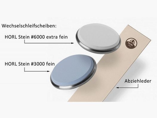 HORL Premiumschärfe Paket (SET), Wechselschleifscheibe, Abziehleder