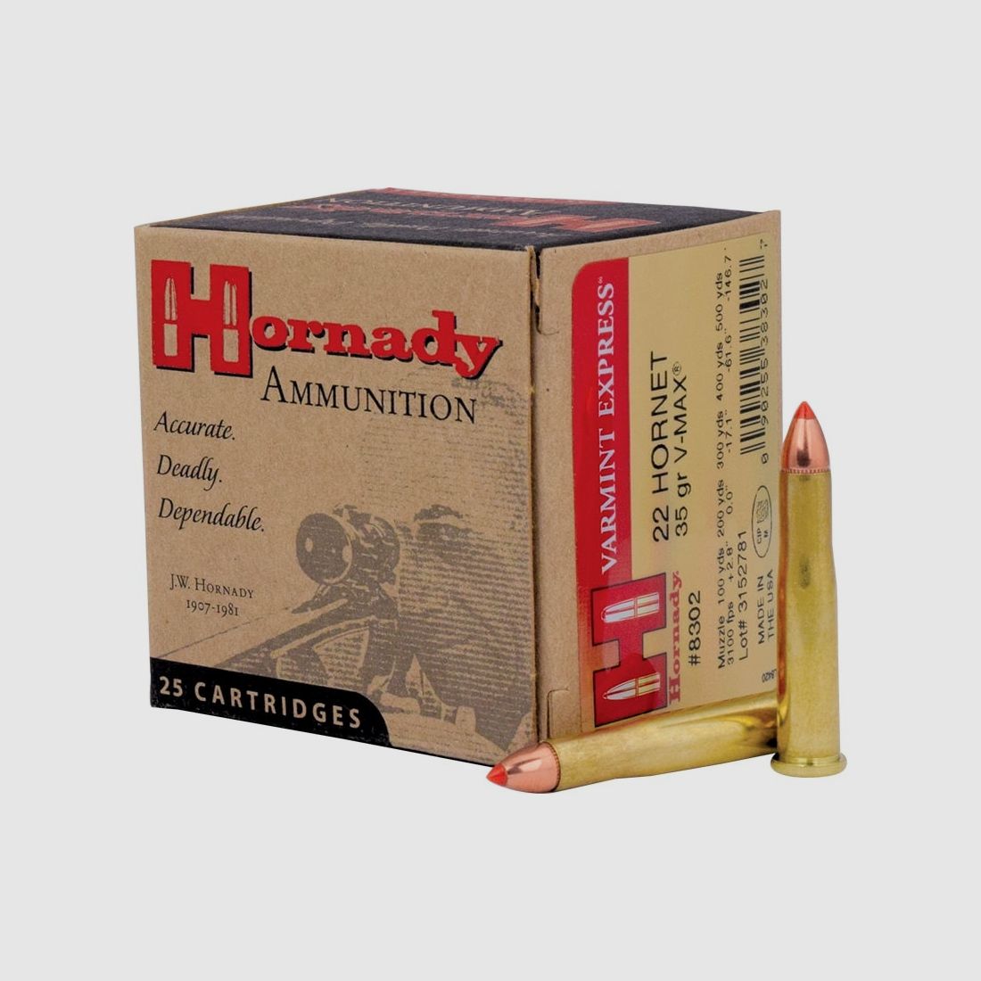 Hornady .22Hornet 35grs V-MAX 25STK Munition bleihaltig