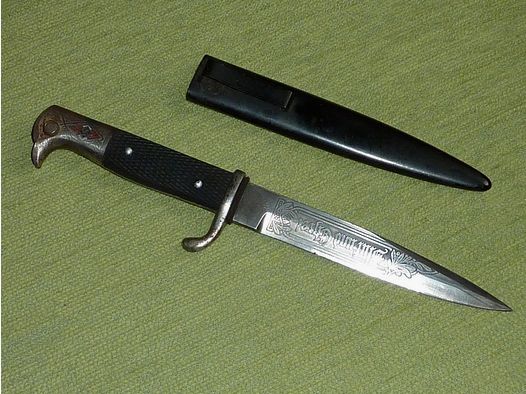 Fahrtenmesser HJ mit Gravur aus Wk2 