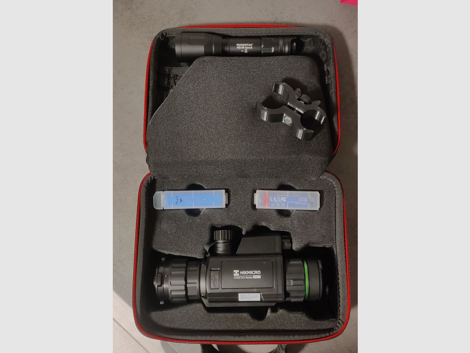 Hikmicro cheetah+ Adapter auf Rusan Multiadapter+ Rusan Multiadapter+ Maximtac IR Strahler 