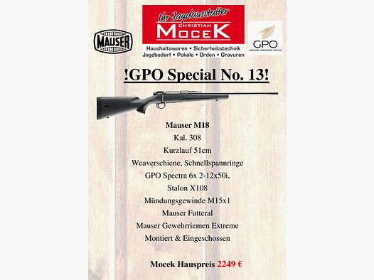 Mauser M18, z GPO Spectra 6x 2-12x50