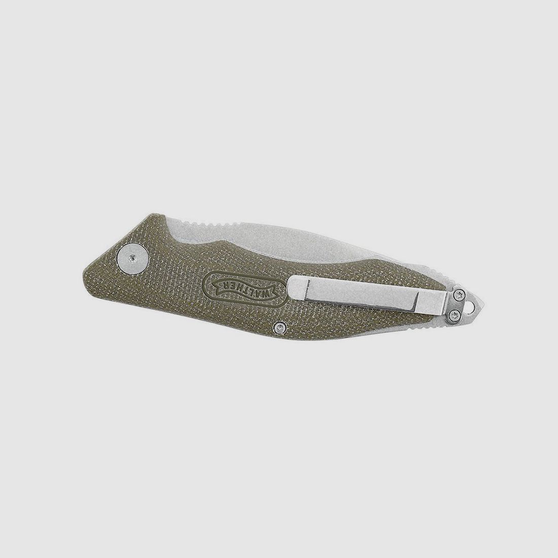 Outdoormesser Walther GNK 2 Green Nature Knife D2 Stahl Stonewash Finish KlingenlĂ¤nge 8,4 cm inklusive Lederholster (P18)