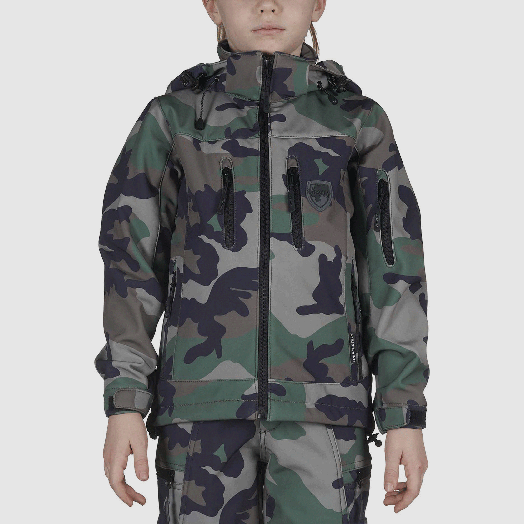 KURTKA – UNIVERS – DZIECKO – KURTKA SOFTSHELL U-TEX JUNIOR New Land Camo, zdjęcie 1 z 5
