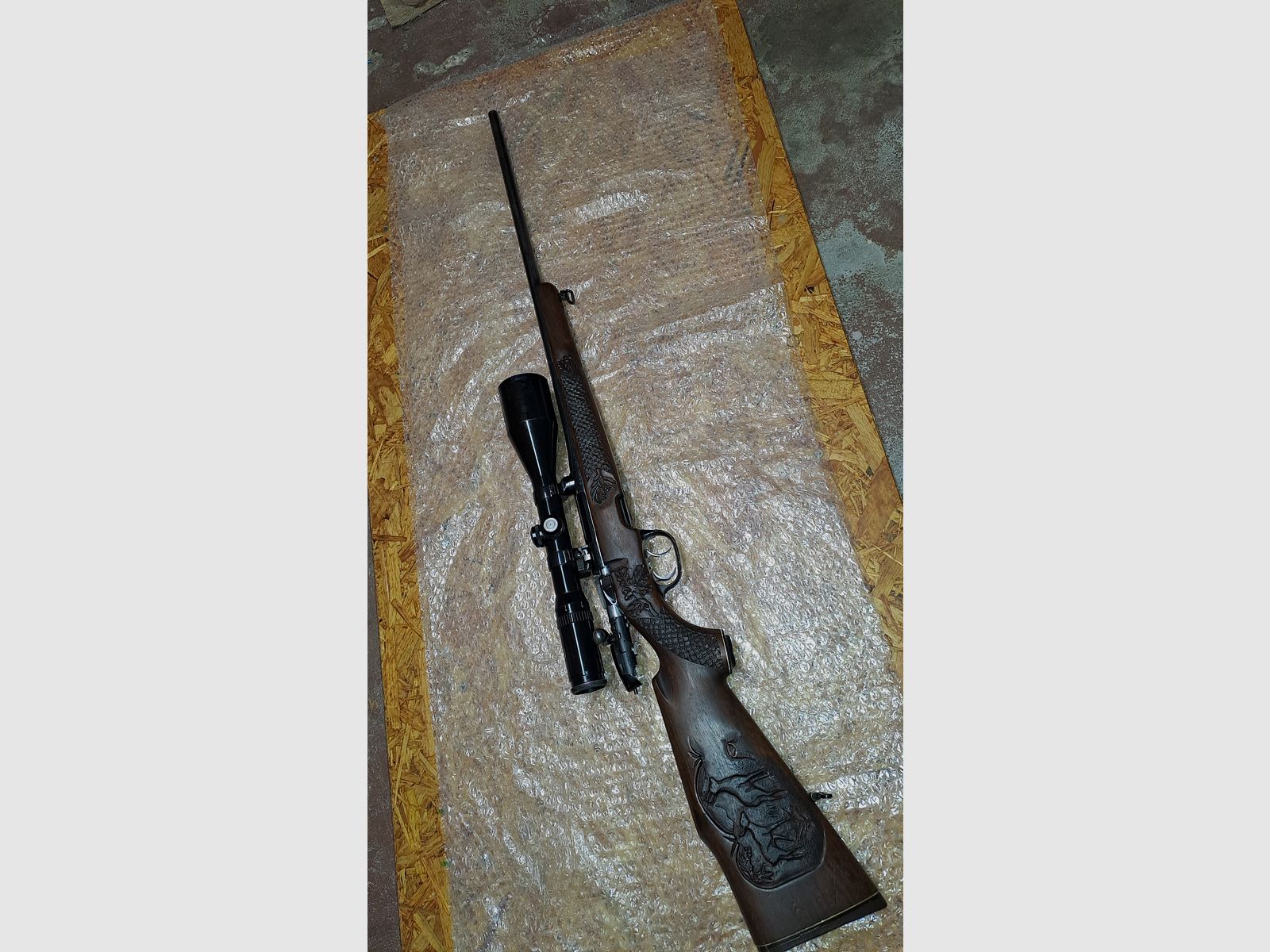 Repeater rifle STEYR MANNLICHER SL caliber .222 Rem. with scope Schmidt & Bender 2.5-10x