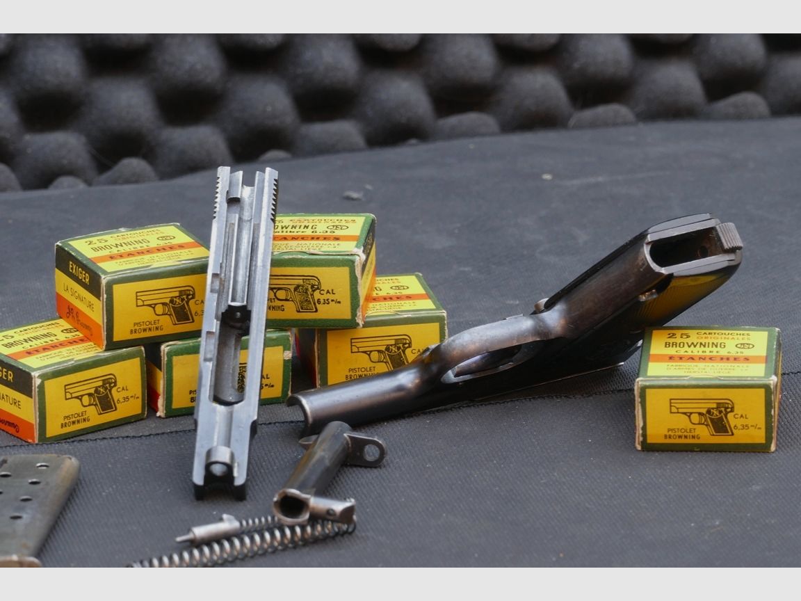Mauser 1910, 765mm Browning, Ersatzteilträger, Lauf aufgebaucht.