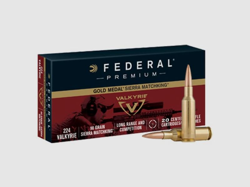 Federal Premium Gold Medal Sierra MatchKing .224 Valkyrie 90GR BTHP 20 Patronen
