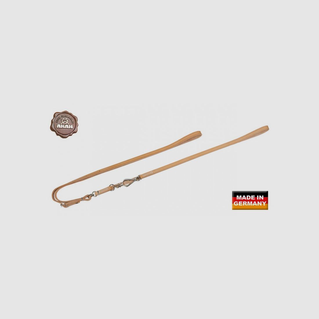 UMHÄNGELEINE 15MM BRAUN LEDER 160 CM MIT SCHERENZANGE