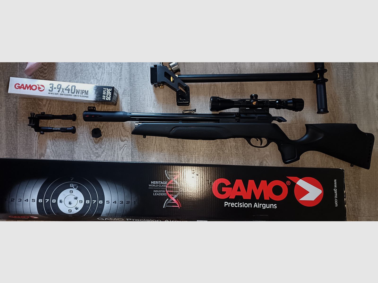 Gamo Arrow 4,5 Pcp im Set mit Zielfernrohr und Zweibein und Pumpe
