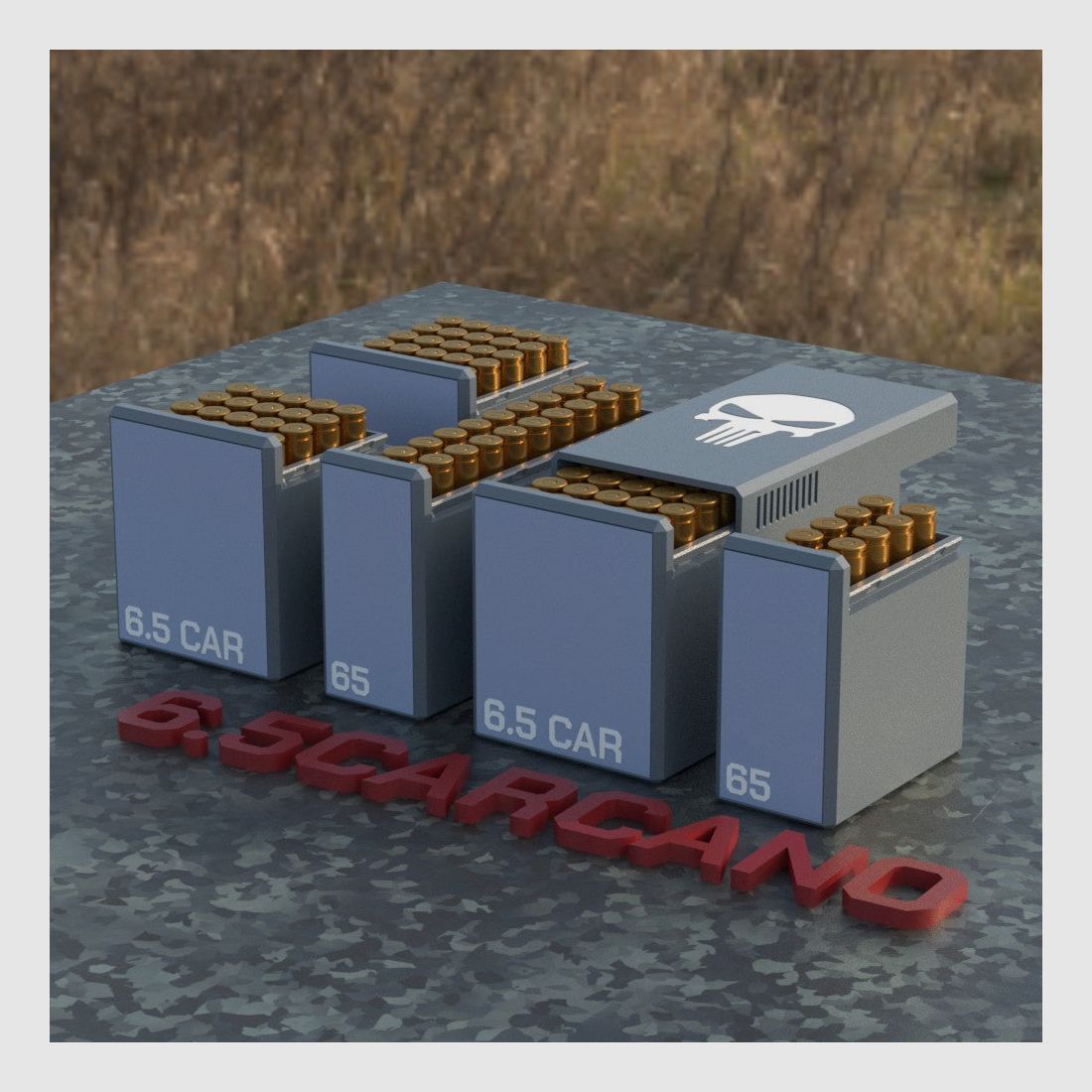 Filamelt skrzynka na amunicję / Skrzynka na amunicję 6.5mm Carcano - skrzynka na naboje na 50 strzałów, wyprodukowana w Niemczech