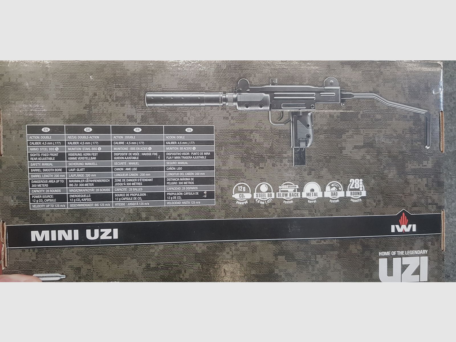 IWI Mini UZI CO2 Maschinenpistole 4,5 mm BB schwarz blowback Umarex