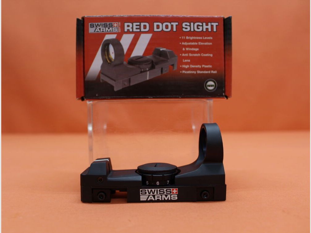 Swiss Arms Swiss Arms Red Dot Sight Visor de punto rojo de polímero para perfil Weaver/Picatinny