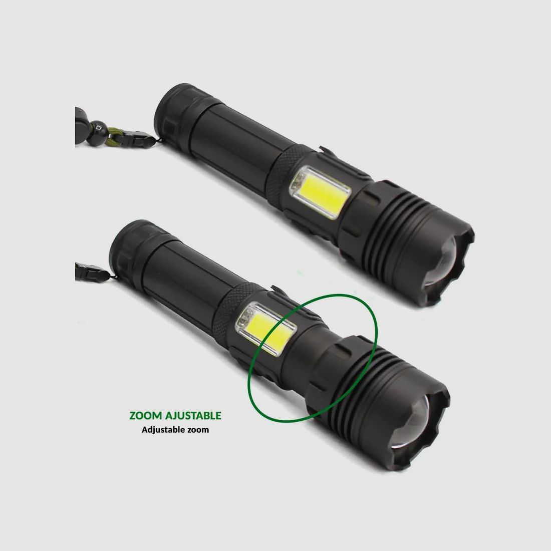 Torcia Bright 2000 lumen 3 livelli di intensità, in lega di alluminio, immagine 2 di 7