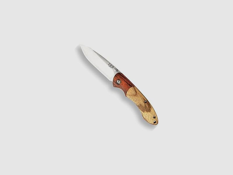 JKR Sportmesser mit Holzgriffen, Klinge aus Edelstahl 7,5 cm.