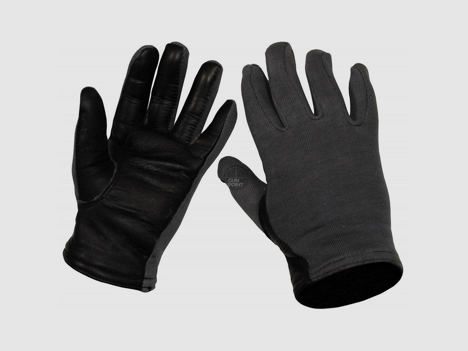 Belgian finger gloves, gray, pilot, leather trim, like new. - Size: 7